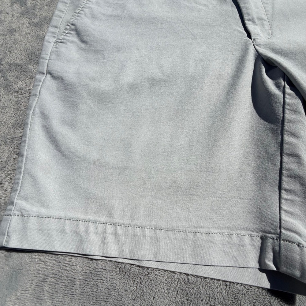 Peter Millar Mens 37 Gray Flat Front Cotton Blend Stretch Chino Shorts 8 Inseam - Picture 4 of 14